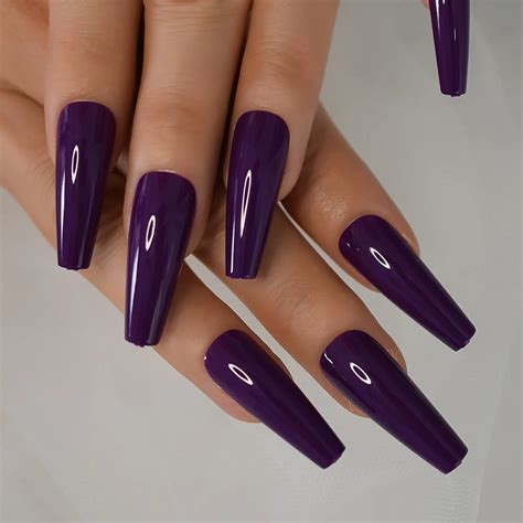 Dark Purple Acrylic Nails