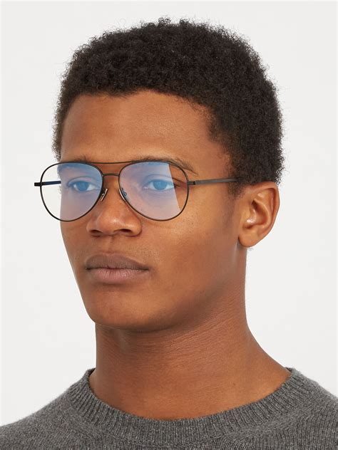 Aviator metal glasses | Saint Laurent | MATCHESFASHION.COM US | Saint ...