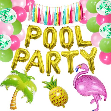 Buy Pool Party Decorations for Girls Kids Birthday Summer Beach Party ...