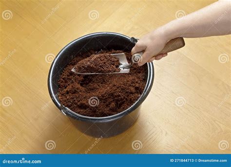 Coconut Coir Soil Brick Instruction 5 Stock Image - Image of ecological ...