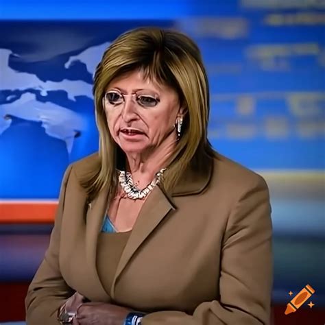 Photorealistic portrait of maria bartiromo on fox news on Craiyon