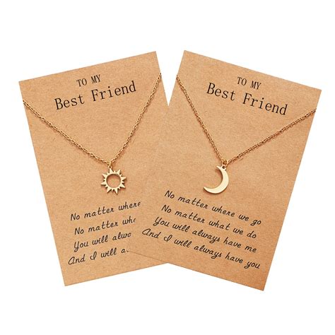 Buy Sucanra Best Friend Necklace for 2, Sun and Moon Matching ...