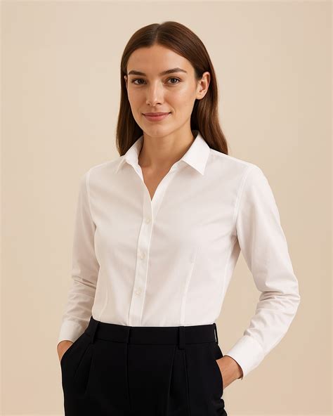White Shirt with High-Waisted Black Trousers | Sumissura