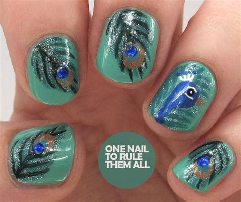 Peacock Feather Nail Art Tutorial
