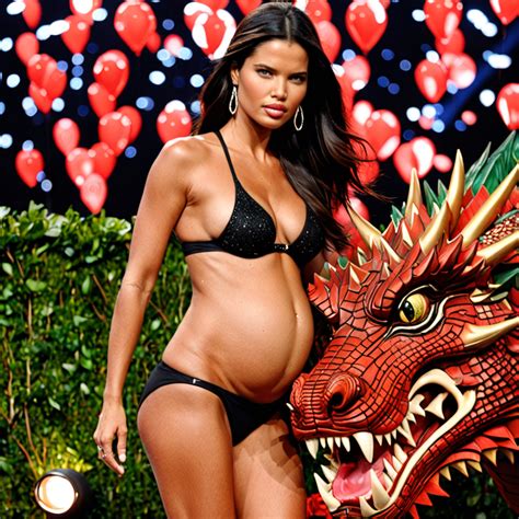 Adriana Lima pregnant to a dragon