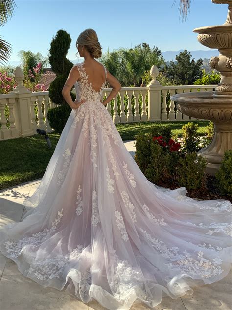 Couture Colored Blush Boho Bridal Gown Wedding Dress A-line - Etsy