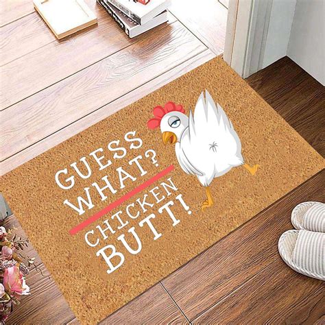 Ctnporpo Funny Chick Letter Doormat Printed Door Mat Slip Dirty Door ...