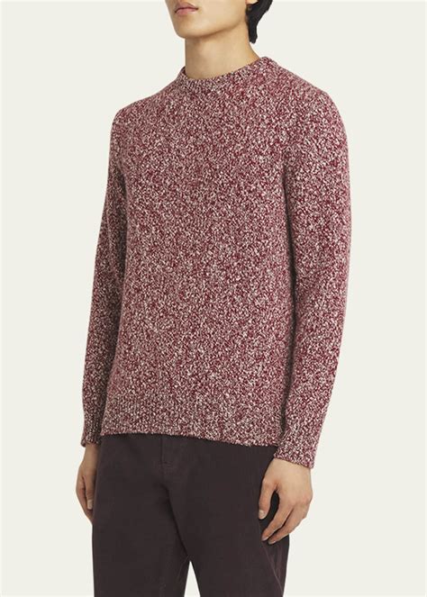 Agnona Men's Cashmere-Wool Jersey Crewneck Sweater - Bergdorf Goodman