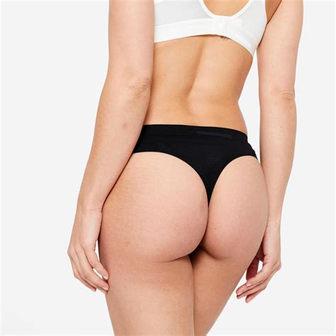 Women's Seamless Thong - Ebony Black KALENJI | Decathlon