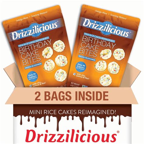 Drizzilicious Mini Rice Cakes Birthday Cake - Rice Crisps, Healthy Snack for Adults & Kids ... - where to buy drizzilicious rice cakes