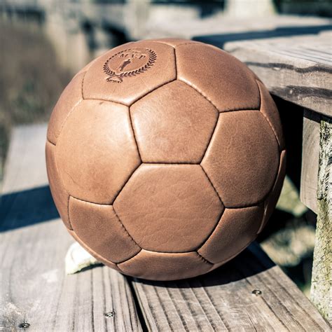 Deluxe Leather 32P Soccer Ball // Tan - Modest Vintage Player - Touch ...