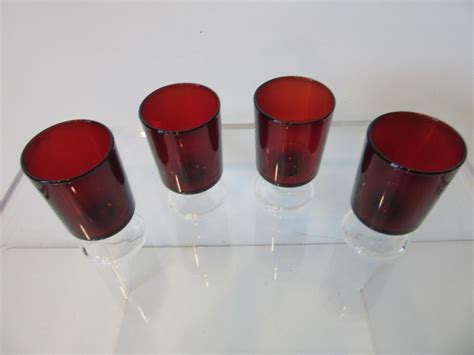 Arcoroc Ruby Cordial Glasses France by J.G. Durand For Sale at 1stDibs ...