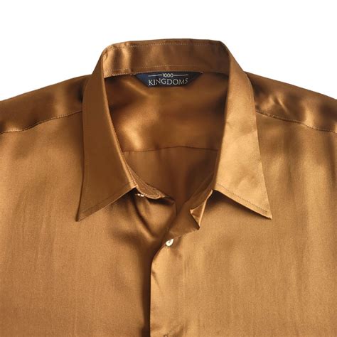 Men's Caramel Brown 100% Silk Shirt | 1000 Kingdoms | Masculine outfits ...