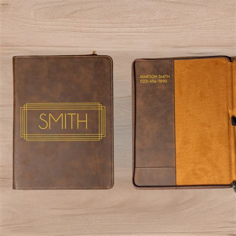 Personalized Leather Portfolios - Black & Rustic Signature Designs ...