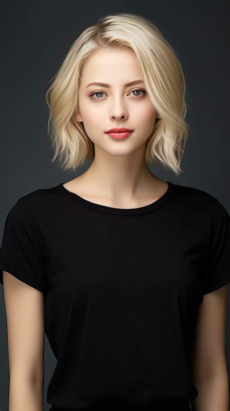 Beautiful blonde girl with a short hair. Generative AI 30533797 Stock Photo at Vecteezy