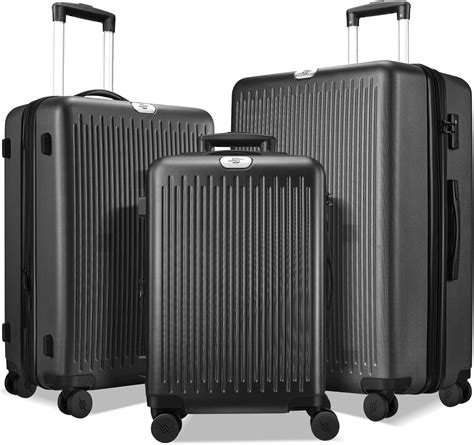 Amazon.com | 3 Piece Luggage Sets Expandable, Hardshell Travel Suitcase ...