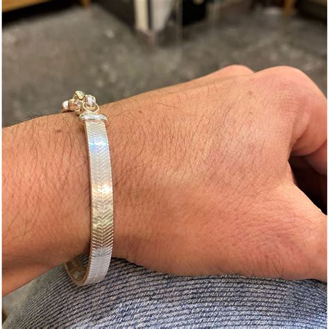 Bracciale snake piatto 6 mm grigio argento BRASS Workshop s22b9