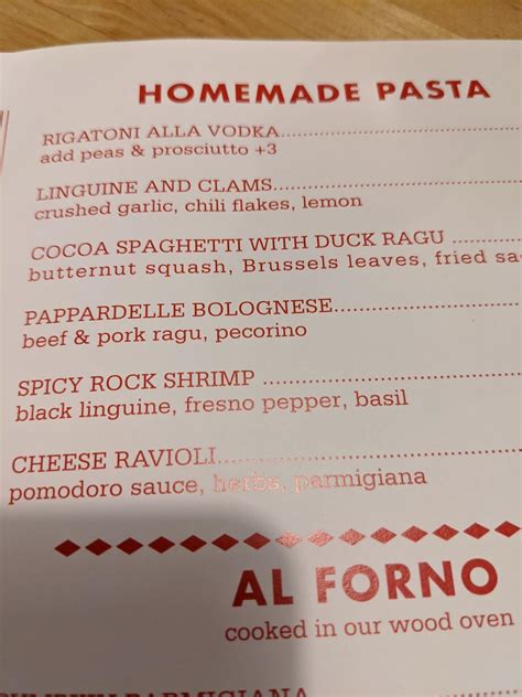 Menu at The Pasta Shop restaurant, Denville
