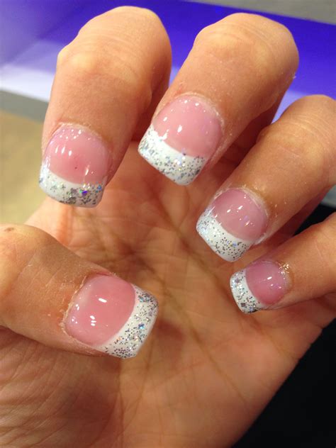 Glitter French tip acrylic nails! | Glitter nails acrylic, French tip ...