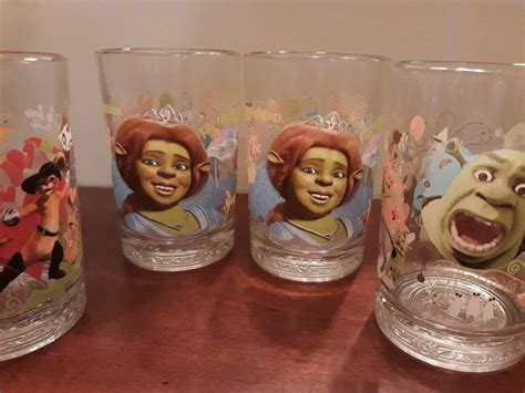 5 Shrek McDonalds Glasses Complete Full Set of Four 2007 | #2107376095