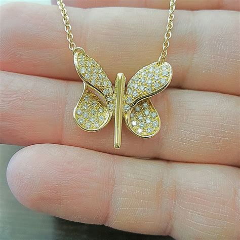 Gold Butterfly Necklace Fine Jewelry at Alonzo Christensen blog