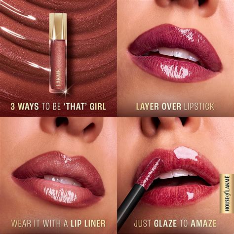 Buy LAKME Glitterati Lip Glaze - 302 Honey Haze - 5ml from Lakme at just INR 899.0