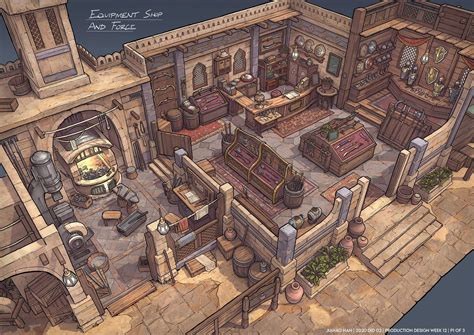 Figaro City: Equipment Shop & Blacksmith, Jasper Jiahao Han | Fantasy ...