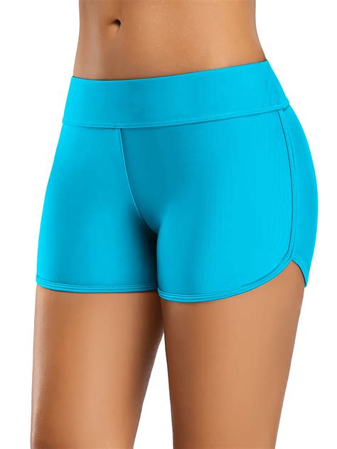 Charmo Women's Swimsuit Bottoms, Tummy Control Swim Shorts, Stretchy ...