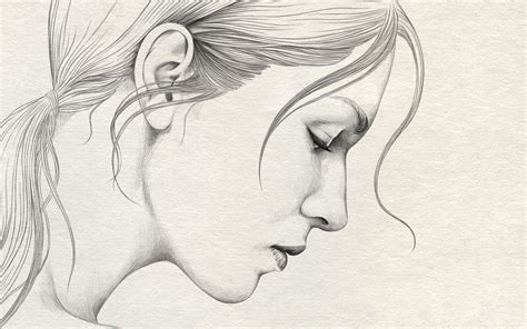 Female face side view Drawing Reference and Sketches for Artists