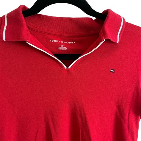 Tommy Hilfiger Red Polo Tee Size Small. Classic... - Depop