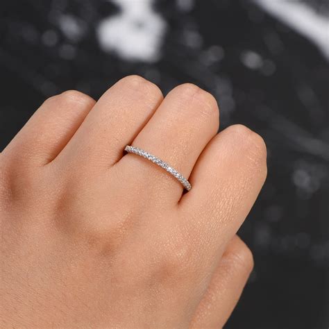 Full Eternity Band Wedding Bands Women 925 Sterling Silver | Etsy