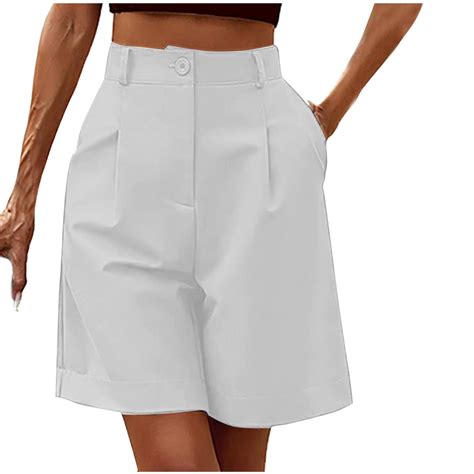 cfhntfmh Womens Shorts Dressy Casual Summer High Waisted Pleated ...
