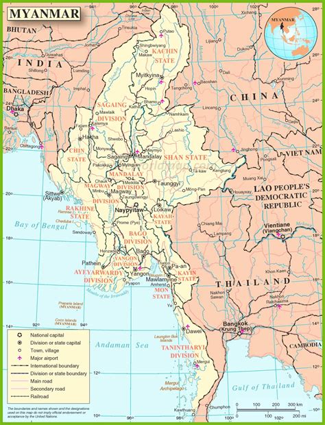 Large detailed map of Burma - Ontheworldmap.com