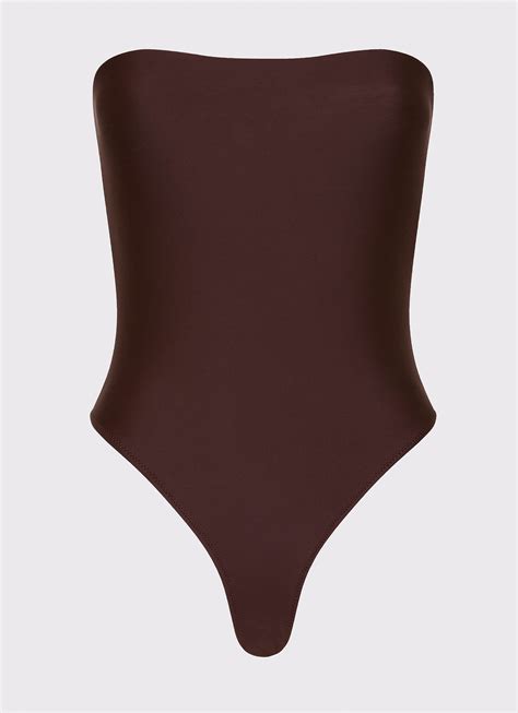 Maxine Strapless One Piece Swimsuit - Brown – Peppermayo