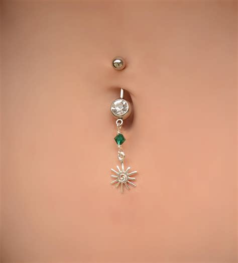 Belly ring sun belly belly button ring navel ring belly piercing sun ...