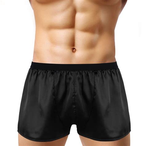Mens Silk Satin Boxers Shorts Soft Boxer Briefs Trunks Underwear ...