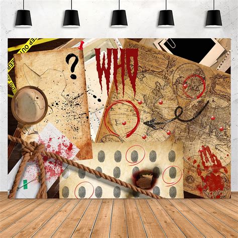 Amazon.com : Yieldeer Murder Mystery Photo Backdrop Spy Detective Wall ...