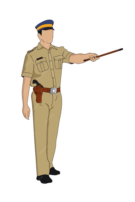 Premium Vector | Indian Police officer in uniform.