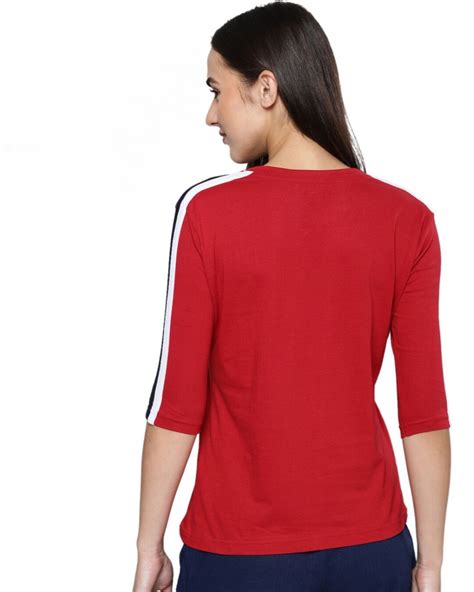 Buy Women's Red Solid T-shirt for Women Red Online at Bewakoof