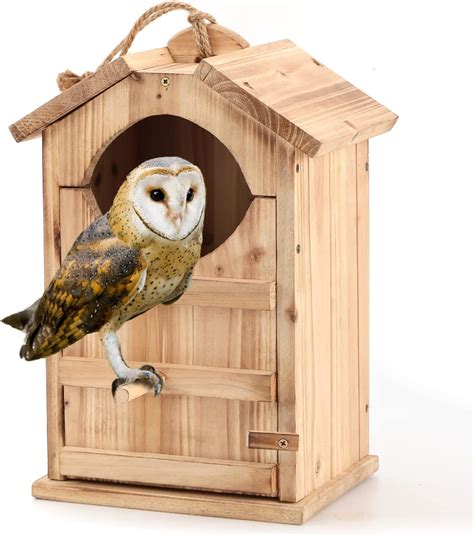Owl House Screech Owl House with Bird Stand Owl Box Owl Nesting Box Owl ...