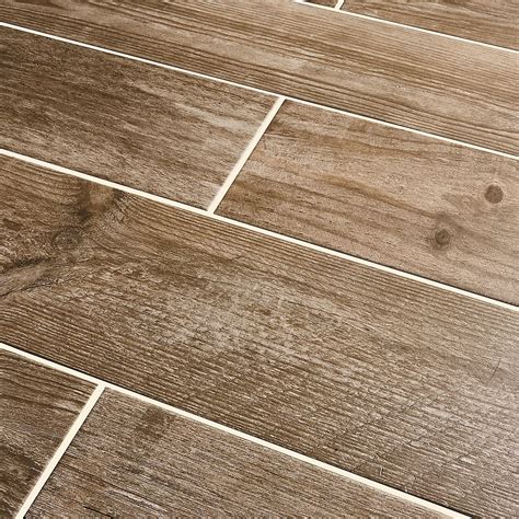 Cotage wood Light brown Matt Wood effect Porcelain Wall & floor Tile ...
