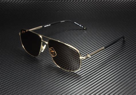 Mont Blanc MB 0069S Metal Unisex Aviator Sunglasses Gold 60mm Adult - Walmart.com