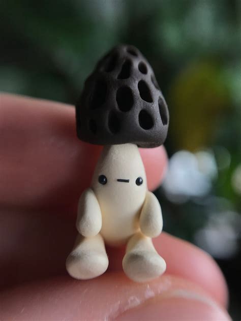 Morel Mushroom Guy Desk Buddy, Cute Clay Forest Friend - Etsy