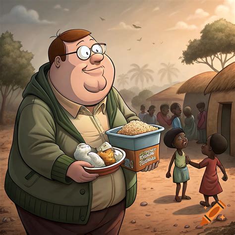 Kanye West feeding children in Africa on Craiyon