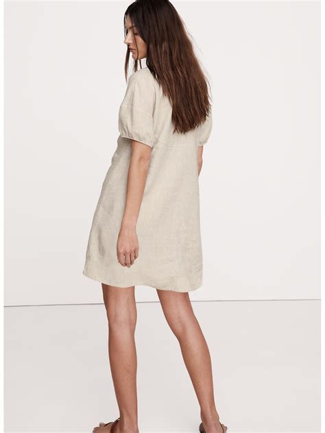 Linen Tie-Front Mini Dress | Banana Republic
