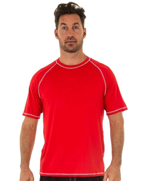 Mens UPF 50+ Rashguard Swim Tee Short Sleeve Running Shirt Swimwear ...