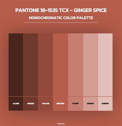 PANTONE 18-1535 TCX - Ginger Spice color palettes - colorxs.com