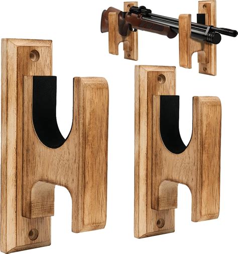 Amazon.com: LEIKOLL Wooden Gun Rack Wall Mount Display, Indoor Gun ...