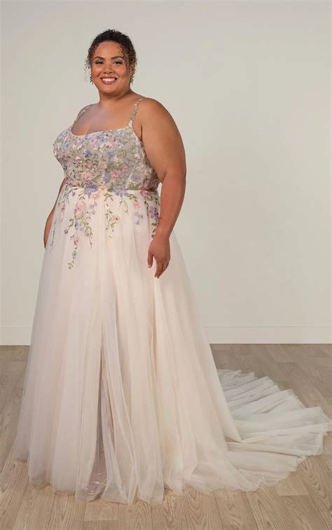 Fairytale Plus Size Lace and Tulle A-Line Wedding Dress