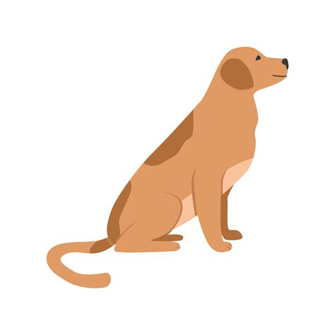 Dog side view vector. Sitting dog colour clip art. Cute dog icon. Cute ...